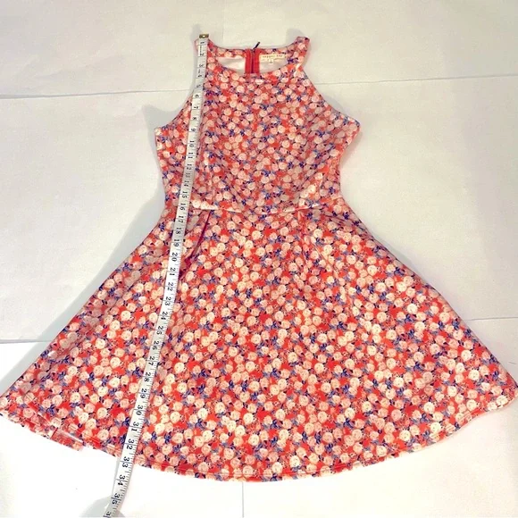 Floral Sleeveless Dress. Pink and Blue - Picture 17 of 17